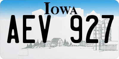 IA license plate AEV927