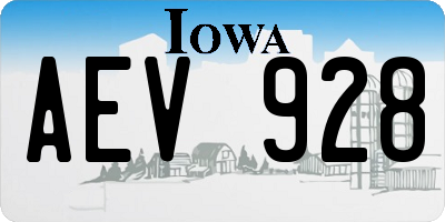 IA license plate AEV928
