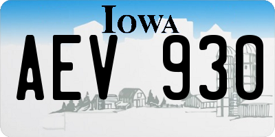 IA license plate AEV930