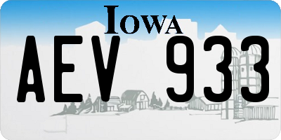 IA license plate AEV933