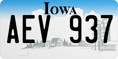 IA license plate AEV937