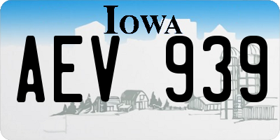 IA license plate AEV939