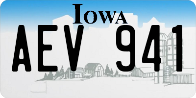 IA license plate AEV941