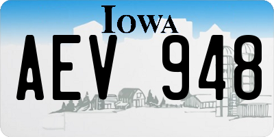 IA license plate AEV948