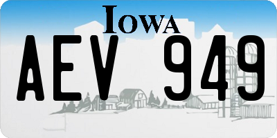 IA license plate AEV949