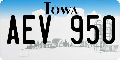 IA license plate AEV950