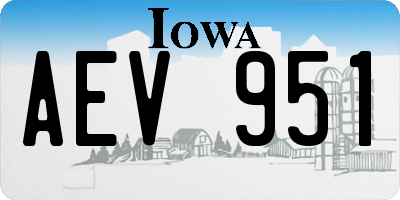 IA license plate AEV951
