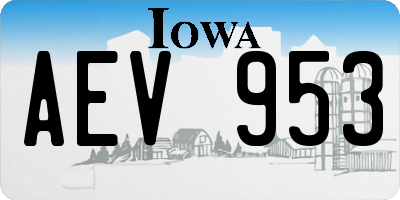 IA license plate AEV953