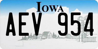 IA license plate AEV954