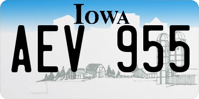 IA license plate AEV955