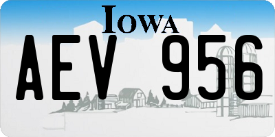 IA license plate AEV956