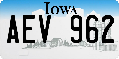 IA license plate AEV962