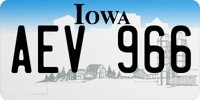 IA license plate AEV966