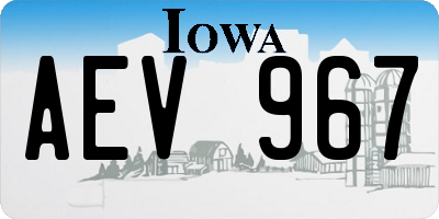 IA license plate AEV967