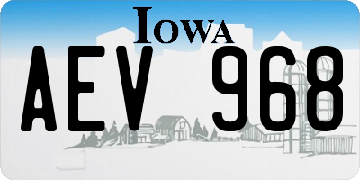 IA license plate AEV968