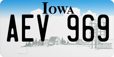 IA license plate AEV969