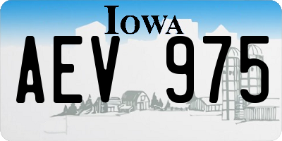 IA license plate AEV975