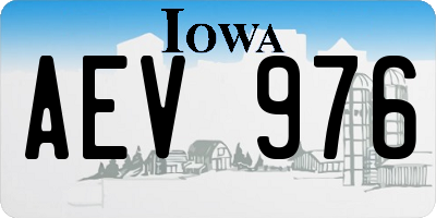 IA license plate AEV976