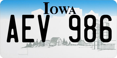 IA license plate AEV986