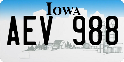 IA license plate AEV988