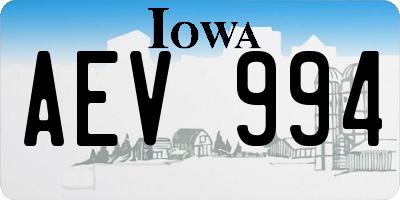 IA license plate AEV994