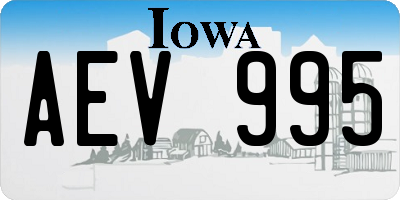 IA license plate AEV995