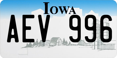 IA license plate AEV996