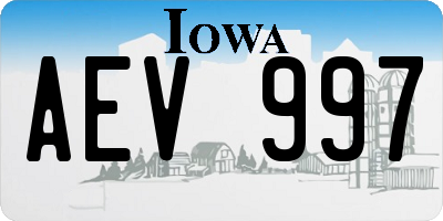 IA license plate AEV997