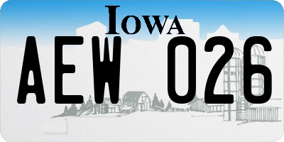 IA license plate AEW026