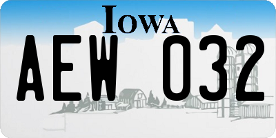 IA license plate AEW032