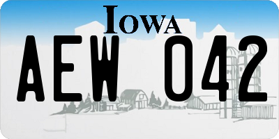 IA license plate AEW042