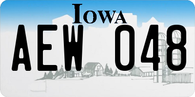 IA license plate AEW048