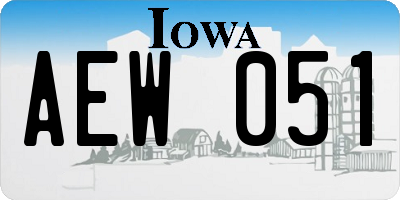 IA license plate AEW051