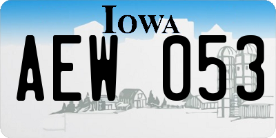 IA license plate AEW053