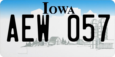 IA license plate AEW057