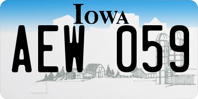 IA license plate AEW059