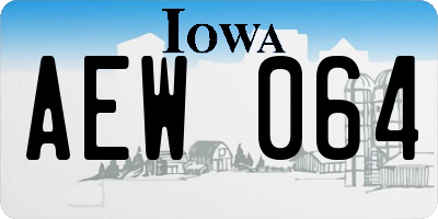 IA license plate AEW064