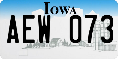 IA license plate AEW073