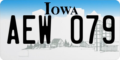 IA license plate AEW079