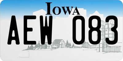 IA license plate AEW083