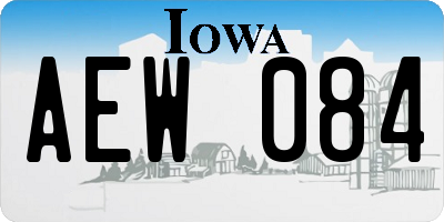 IA license plate AEW084