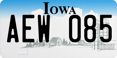 IA license plate AEW085