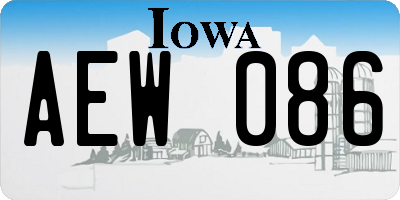 IA license plate AEW086