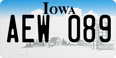 IA license plate AEW089