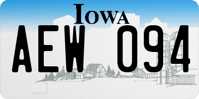 IA license plate AEW094