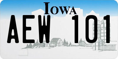 IA license plate AEW101