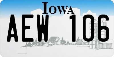 IA license plate AEW106