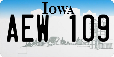 IA license plate AEW109