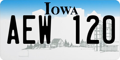 IA license plate AEW120
