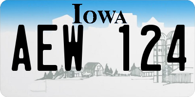 IA license plate AEW124